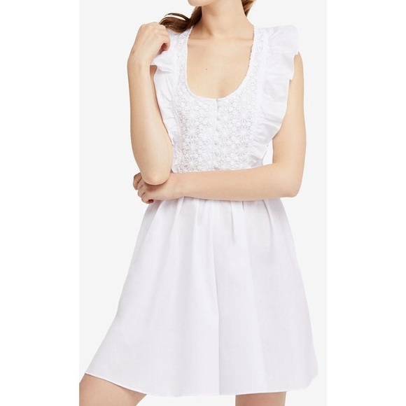 Free People Dresses & Skirts - Free People White Ruffle Lace A-Line Dress